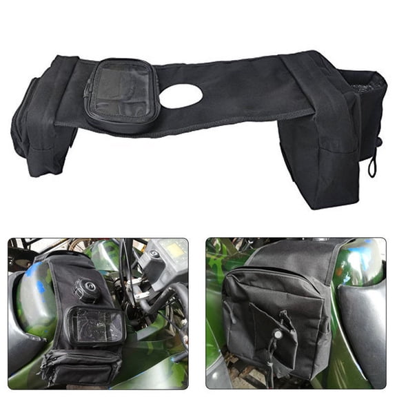 Rupoun Universal Outdoor Fuel Tank Saddlebags Motorbike Right Left Side Saddle Swingarm Tool Bags For ATV With Mobile Phone Bag 10.0 in / 25.4 cm