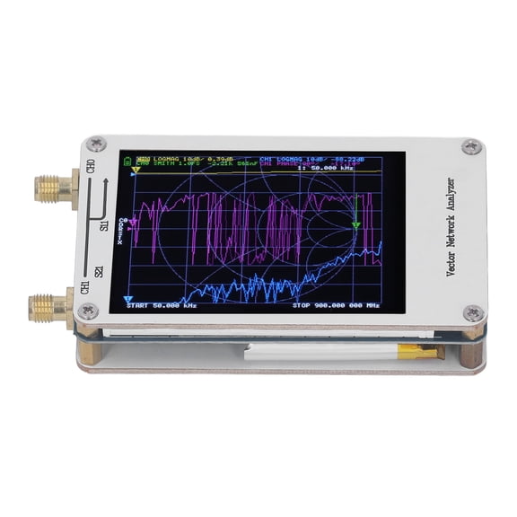 Rupoun Vector Network Analyzer 50KHz to 900MHz Short Wave Antenna Analyzer Kit with 2.8-Inch LCD Touch Screen, Built-in 600mAh Battery for S Parameter, VSWR, Phase, and Delay Measurement