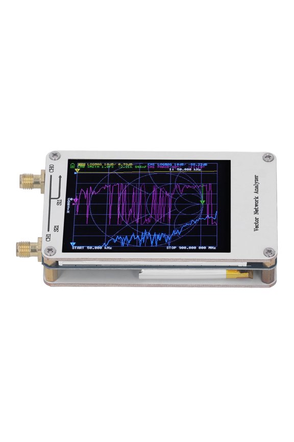 Vector Network Analyzer 50KHz to 900MHz Short Wave Antenna Analyzer Kit with 2.8-Inch LCD Touch Screen, Built-in 600mAh Battery for S Parameter, VSWR, Phase, and Delay Measurement