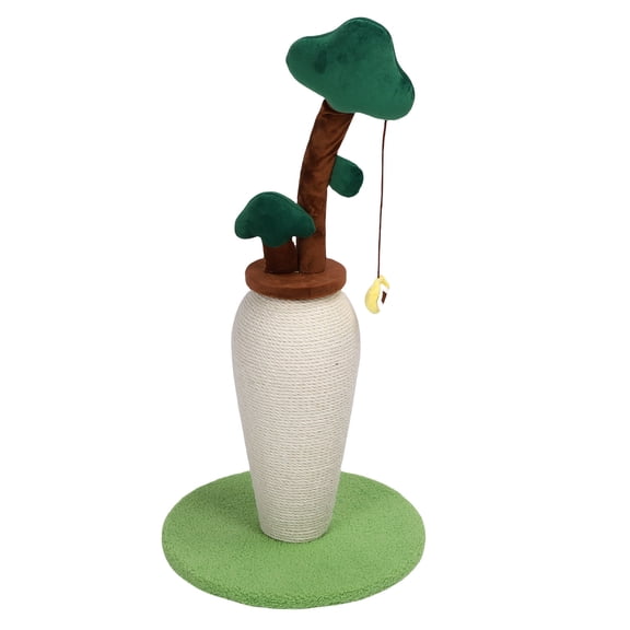 Rupoun Vertical Sisal Rope Cat Scratching Post, 26.38 inches / 67 cm Tall Interactive Tree for Indoor Cats and Kittens