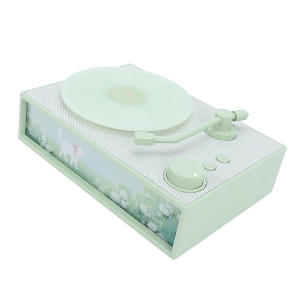 Rupoun Vintage Record Player with Aroma Diffuser Bluetooth Portable Wireless Speaker, Green (8.66 inches / 22 cm)