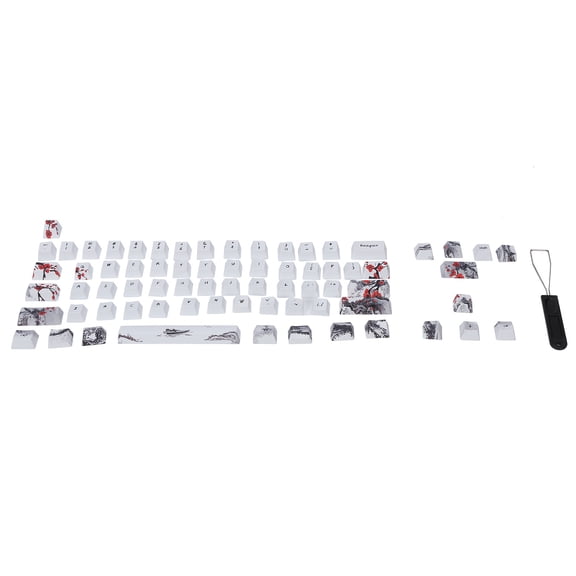 Rupoun Wangjiang Plum Blossome 71-Key PBT Keycap Set, 5-Sided Dye-Sublimation, Compatible with 61/64 Layout Mechanical Keyboards (12.99 inches / 33 cm)[cite: 1, 2]