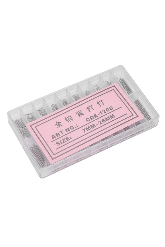 Watch Band Clasp Straps Tube Friction Pin Pressure Bars Pins Rivet Ends Kit, 400 Pcs Stainless Steel (7mm-26mm / 0.27-1.02 inches) Watchmaker Repair Accessory, 1.2mm Thick