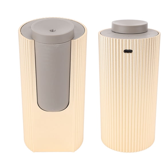 Rupoun Waterless Essential Oil Diffuser, 20ml Dual Fluid Cold Mist Aromatherapy Machine, Gold Finish, 2.72x2.72x5.71 inches / 6.9x6.9x14.5 cm Portable Car Fragrance Diffuser for Home & Travel