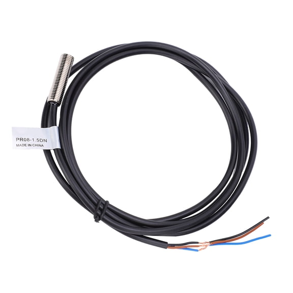 Rupoun Waterproof 3-Wire NPN NO Proximity Sensor Switch PR08-1.5DN DC 12-24V for Machine Tools, Automatic Doors, 0.06 inch / 1.5 mm Sensing Distance
