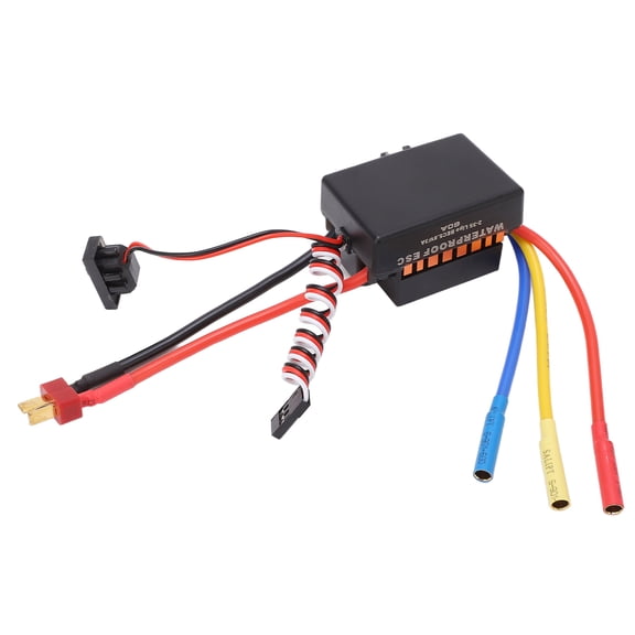 Rupoun Waterproof 60A RC Brushless ESC Speed Controller with Strong Current Resistance and Dustproof Design for 1/10 1/12 1/16 Scale RC Cars and 540 3650 Sensorless Brushless Motors