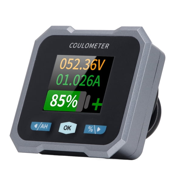 Rupoun Waterproof Battery Monitor 10-100V with Shunt 400A Voltmeter Display Capacity Percentage Time Power Monitor for RV Motorcycle Electric Vehicle Compatible with Lead Acid Lithium Iron Phosphate