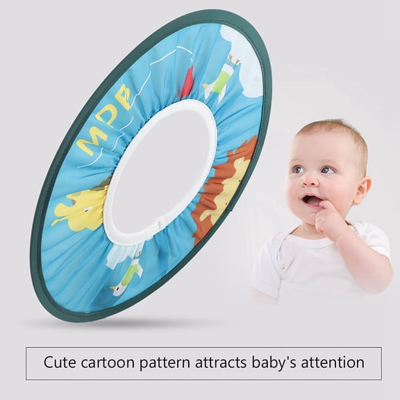 Rupoun Waterproof Cloth Baby Shampooing Cap Elastic Kids Shower Bathing Protection Hat Cartoon Pattern Blue Water Resistant Visor Shield Hair Wash Guard for Toddlers and Infants