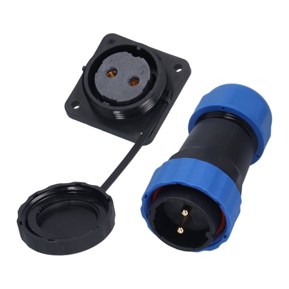 Rupoun Waterproof Connector Square 4 Holes IP68 Aviation Power Socket 380V 45A for Cable Wire SP28 2 Pin