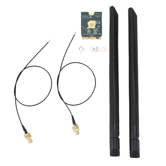 Rupoun WiFi 6E Wireless Card M.2 NGFF Bluetooth 5.2 Network Adapter 4200Mbps Tri-Band 2.4GHz 5GHz 6GHz Includes High-Gain 8dBi Antenna for Windows 10/11 Linux Compatible 10 inches / 25.4 cm Laptop