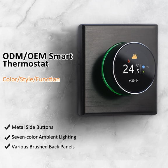 Rupoun WiFi Smart Thermostat Color Screen Rotary Heating Thermostat with Backlight Temperature Sensor Time Calibration Adjustment for Water Gas Boiler Grey 3.38 inches / 8.58 cm
