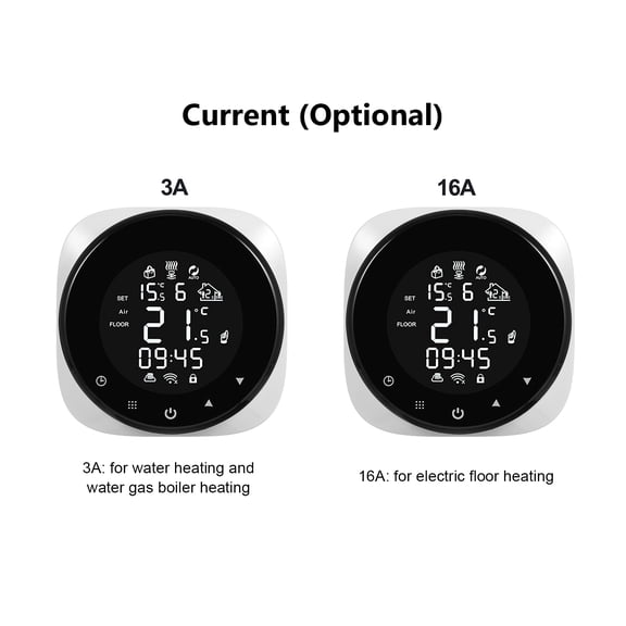 Rupoun Wifi Smart Thermostat Digital Temperature Controller APP Control LCD Touch Screen Energy Saving Electric Floor Heating 16A 3.66 inches / 9.3 cm