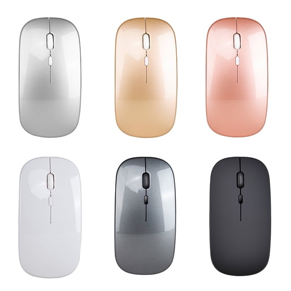 Rupoun Wireless 2.4G Mouse Ultra-thin Silent Portable Optical Mice Rechargeable 500mAh Battery 10m/33ft Transmission 3 Adjustable DPI for Office PC (Black)