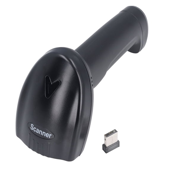 Rupoun Wireless Barcode Scanner 2.4G USB 1D 2D Handheld Drive Free Reader for Supermarket Delivery Logistics, CMOS Sensor, 7.09 in / 18 cm Length