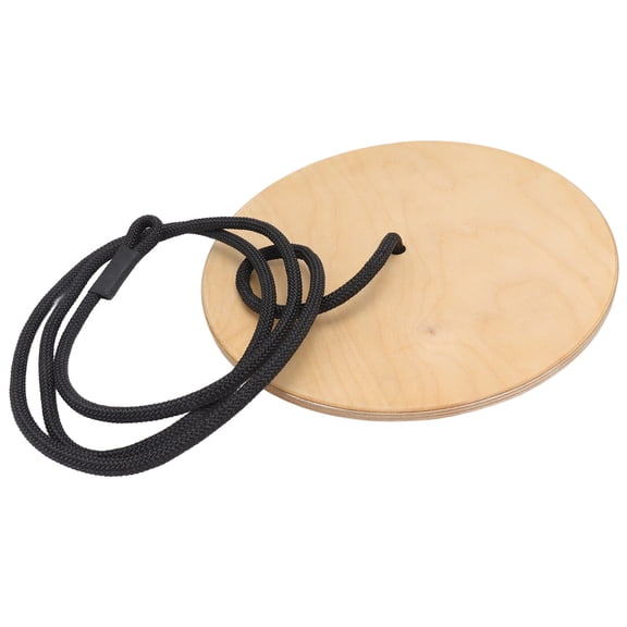 Rupoun Wooden Disc Rope Swing Adjustable Round Platform Climbing Rope Tree Swing for Backyard Playground Outdoor, Heavy Duty 440.9 lbs Support (11.8 inches / 30 cm)