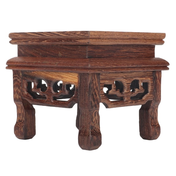 Rupoun Wooden Display Stand Squared Stable Retro Style Durable Wood Riser for Plant Teapot Jewelry, 3.5 inches / 9 cm