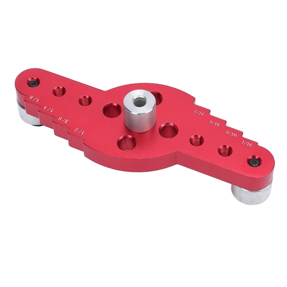 Rupoun Woodworking Center Hole Locator, Aluminum Alloy Self Centering Dowel Jig Kit, Drilling Scribing Positioner for Shelf Brackets, Multi-Functional Hand Tool (5.51 inches / 14 cm)