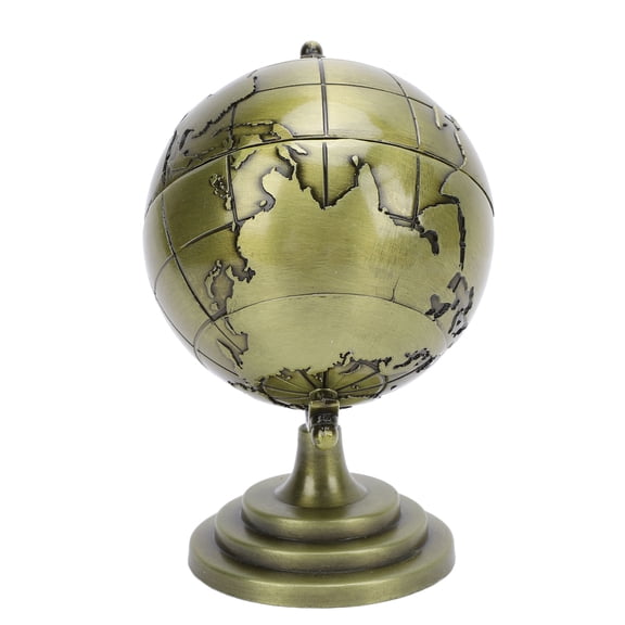 Rupoun World Globe Alloy Metallic Luster and Texture 360 Degree Rotating Educational Globe for Office Study School Bronze Small[cite: 1]