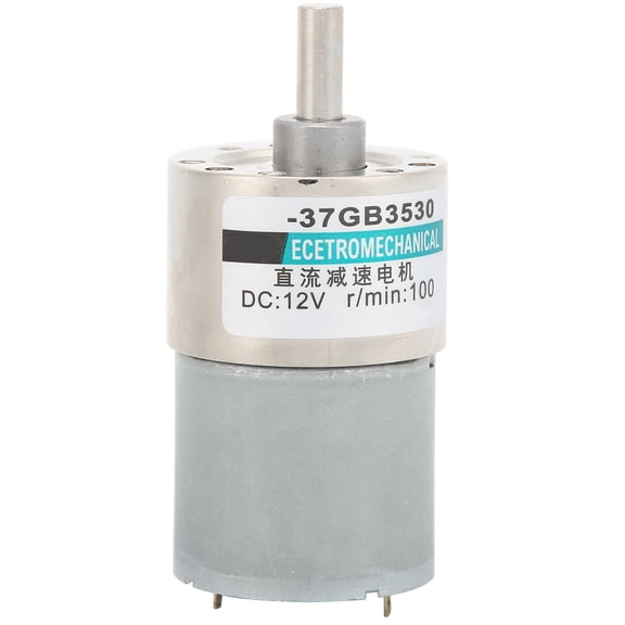 Rupoun XD-37GB530 DC 12V Reduction Motor Kit with Bracket Governor Gear, Low Speed CW/CCW Micro Motor for Industrial Automation DIY, 100 rpm/min (3.9 inches / 10 cm Length)