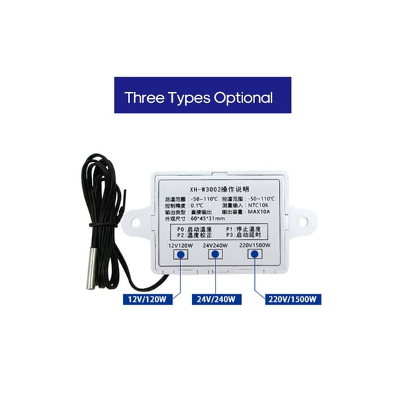 Rupoun XH-W3002 Intelligent Led Digital Microcomputer Temperature Controller Mini Thermostat Switch