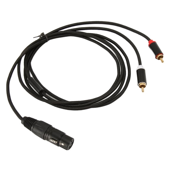 Rupoun XLR Female to Dual RCA Male Y Splitter Cable, 1m (3.3ft / 100cm) Unbalanced Stereo Audio Interconnect Cord Low Loss Noiseless Premium Sound Duplicator Wire for Amplifier Mixer Microphone