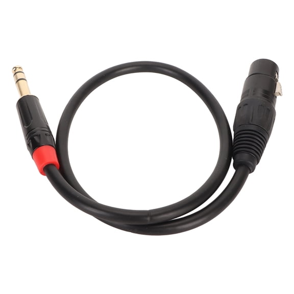 Rupoun XLR Female to Quarter Inch TRS Stereo Cable Three Pin Balanced Interconnect Audio Cord For Microphone Guitar Mixing Console One Point Six Four Feet Black Connector Universal Fit