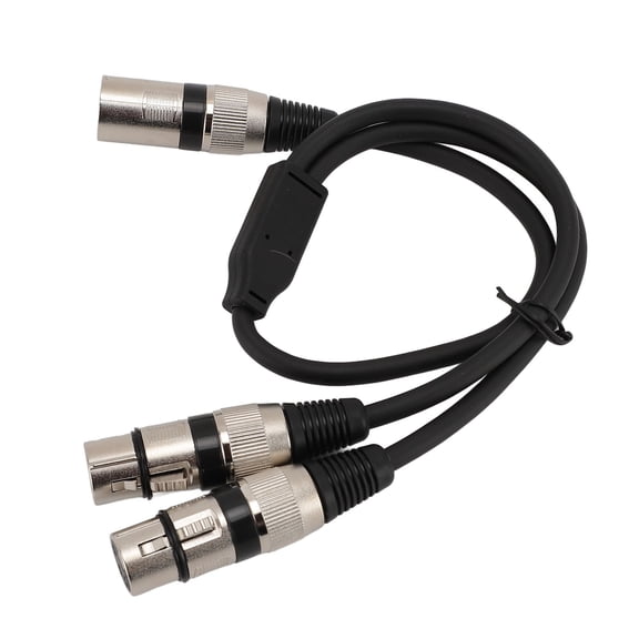 Rupoun XLR Splitter Cable 3 Pin Male to Dual Female Balanced Audio Cord, 19.7 inches / 50 cm, Black
