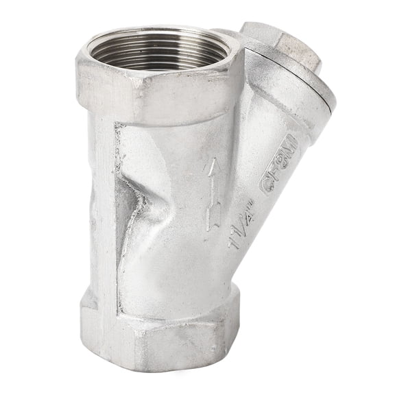 Rupoun Y Type Strainer 1-1/4 Inch DN32 Thread 304 Stainless Steel Filter Valve Pipe Fitting for Water Oil Gas, 1.25 inches / 31.75 mm