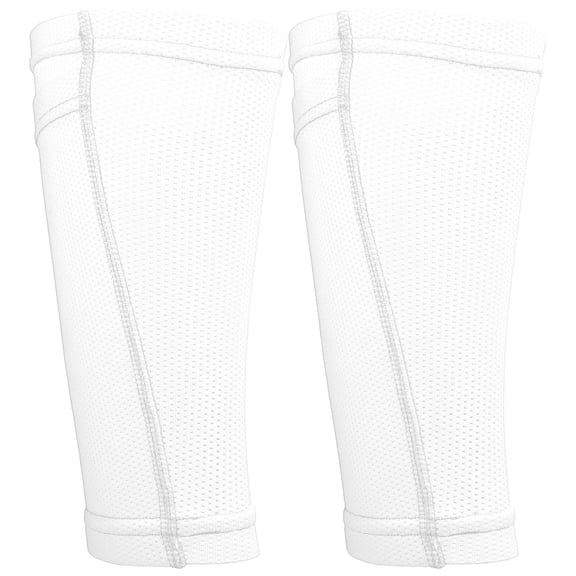 Rupoun Youth Soccer Shin Guard Sock Leg Performance Support Football Calf Sleeves Leg Guard Sock White Medium / M (23 x 13 cm / 9.05 x 5.11 inches)
