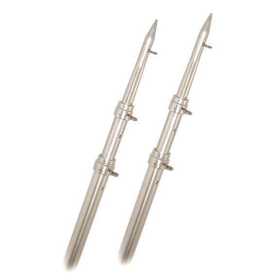 87" Silver Tubular Top Gun Telescoping Outrigger Poles