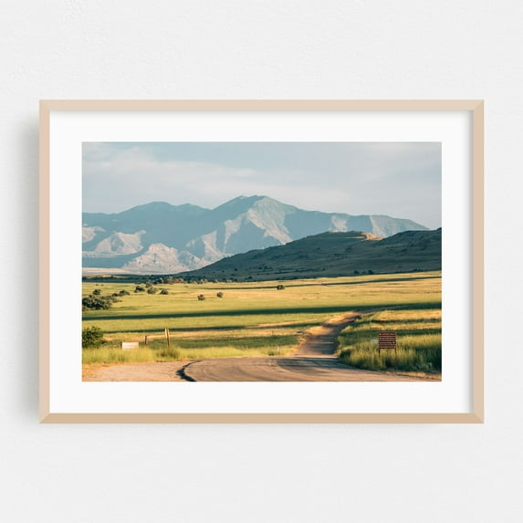 Rural Antelope Island 02 - Utah Photography Oak Framed Wall Art Print 12 x 18 inches