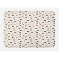 thumbnail image 1 of Rural Bath Mat, Chickens and Chicks Feathers Animals Rooster Cartoon Agricultural Setting, Plush Bathroom Decor Mat with Non Slip Backing, 29.5" X 17.5", Cinnamon and Apricot, by Ambesonne, 1 of 2