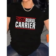Rural Carrier Postal Worker Mailman Delivery Mail Escort T-Shirt Graphic Tee summer Tops For Women Round Neck Fashion Cotton shirts
