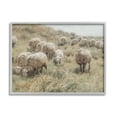 thumbnail image 1 of Rural Cattle Grazing Field Landscape Painting Gray Framed Art Print Wall Art, 1 of 7