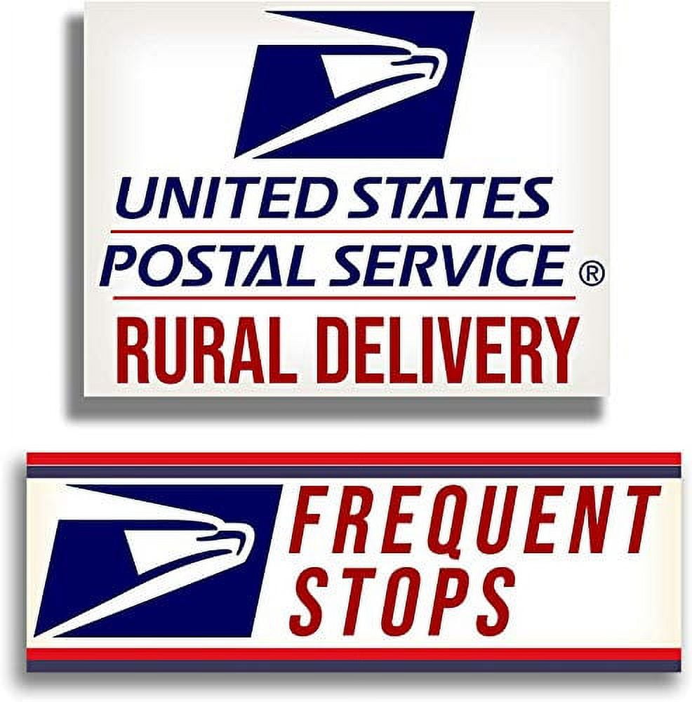 USPS Rural Delivery Car Sign, 9x12 Inches with Frequent Stops 3x12 Inches, 2 in