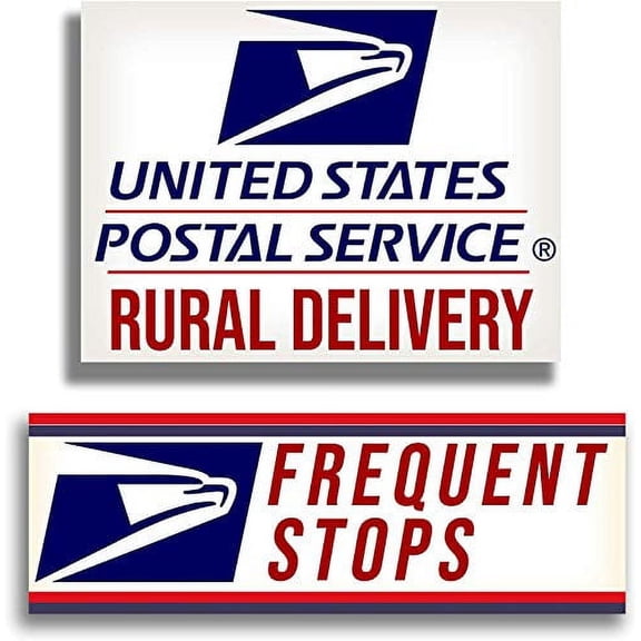 Rural Delivery Long Lasting Magnetic Car Sign for U.S. Mail, 9 x 12 Inches with Frequent Stops Magnet, 3? x 12? included, 2 in 1 Pack Highly Visible Reflective Lettering