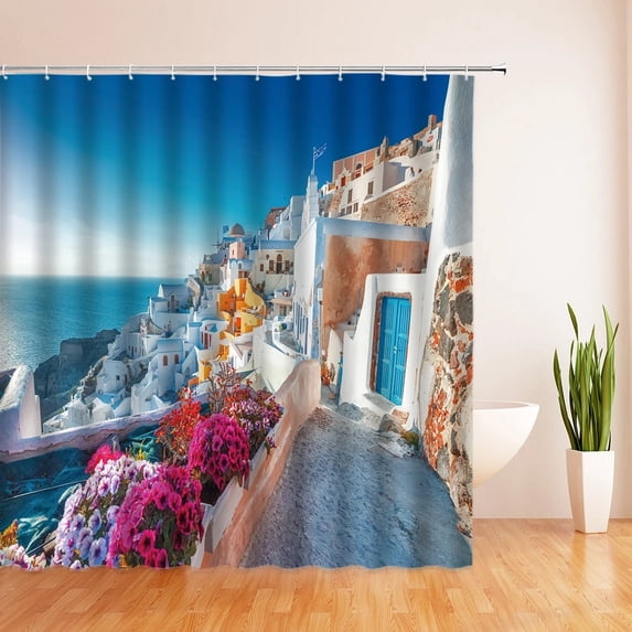 Rural Garden Scenery Shower Curtains Street StHouse 3d Bathroom Curtain Waterproof Cloth Decoration 180*240cm Curtain