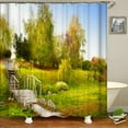 thumbnail image 1 of Rural Garden Scenery Shower Curtains Street Stone House 3d Bathroom Curtain Waterproof Cloth Decoration 180*240cm Curtain, 1 of 4