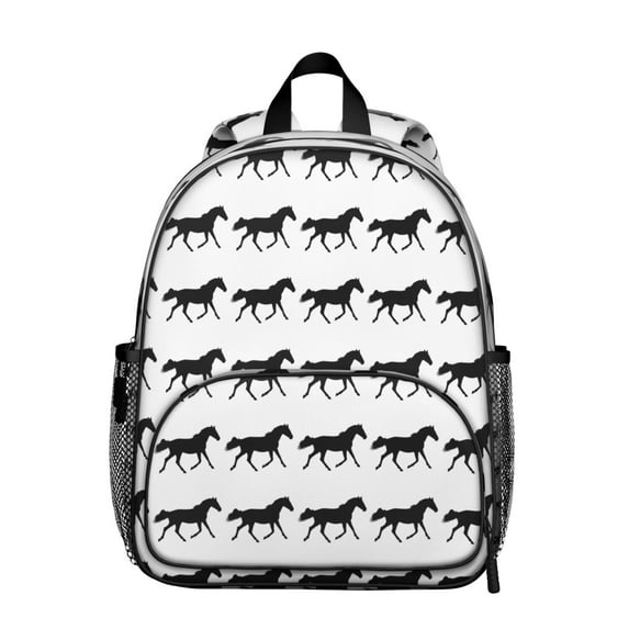 Rural Horse Lovers Student Backpack – Wild Foal Print With Floral Rainbow Retro Pony Farm Cute Pattern Design
