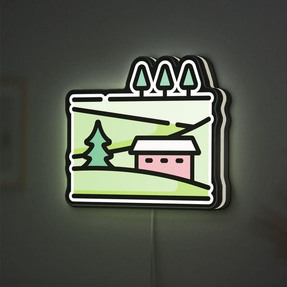 Rural Landscape 3D Novelty Light Box for Country Homes, Farmhouse Decor, Ideal for Nature Lovers (Height 8 inch, 20cm)