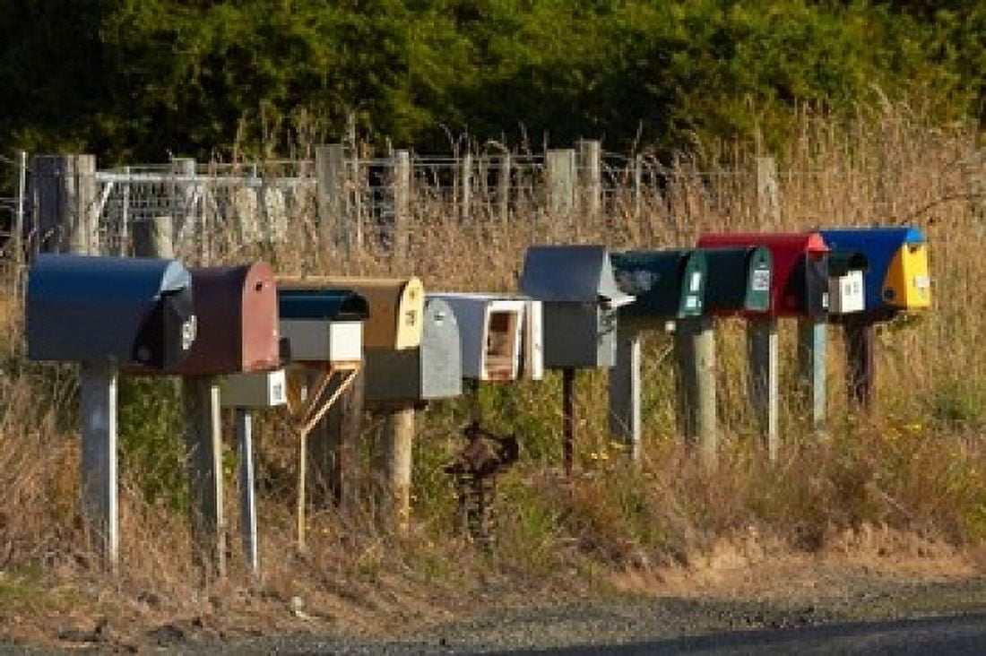 Rural Letterboxes Otago Peninsula Dunedin South Island New Zealand Canvas Art - David Wall DanitaDelimont (36 x 24)