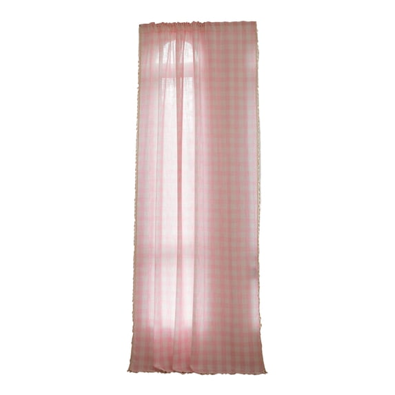 Rural Plaid Woven Curtain, Semi Blackout Window Drape, Farmhouse Style Checkered Curtain for Living Room Bedroom Balcony Home Decor