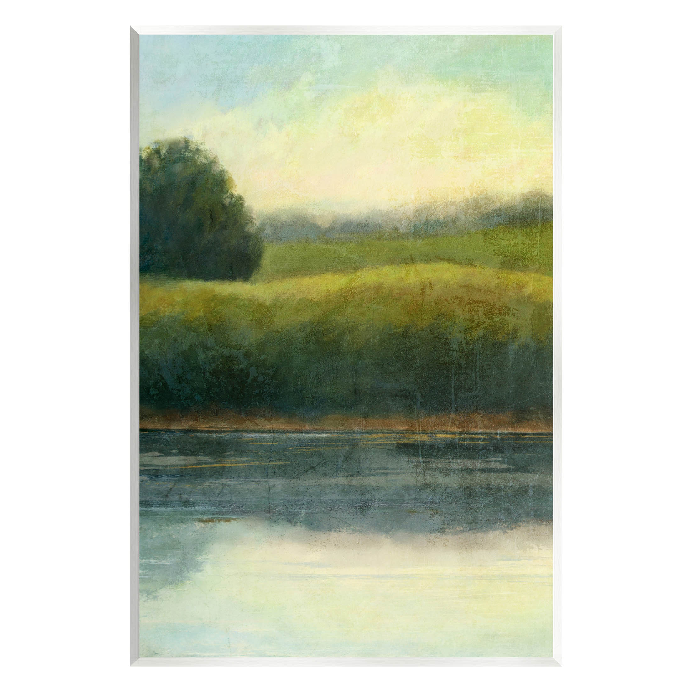 Rural Pond Grassland Nature Landscape Graphic Art Unframed Art Print Wall Art
