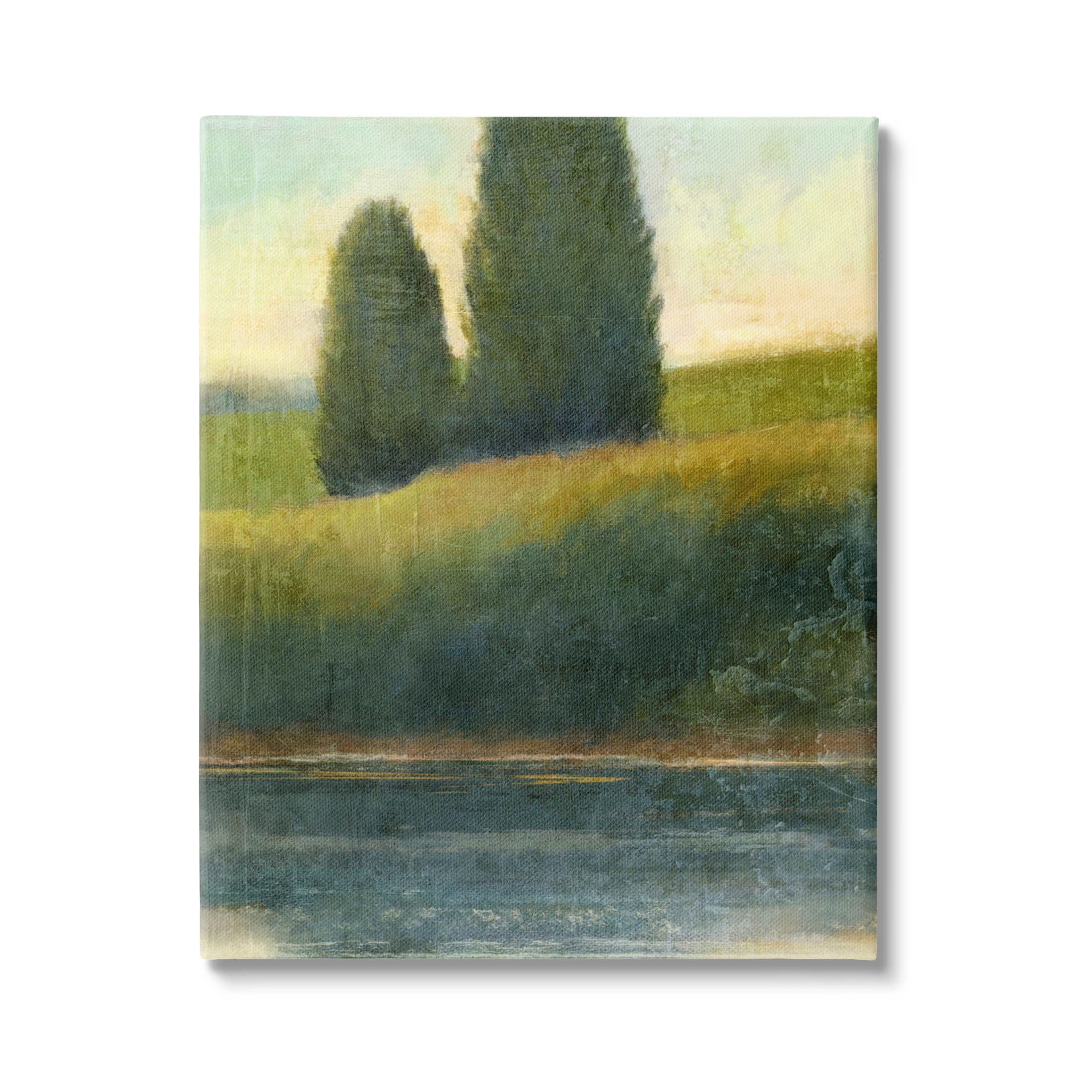 Rural Pond Reflection Landscape Landscape Graphic Art Gallery Wrapped Canvas Print Wall Art