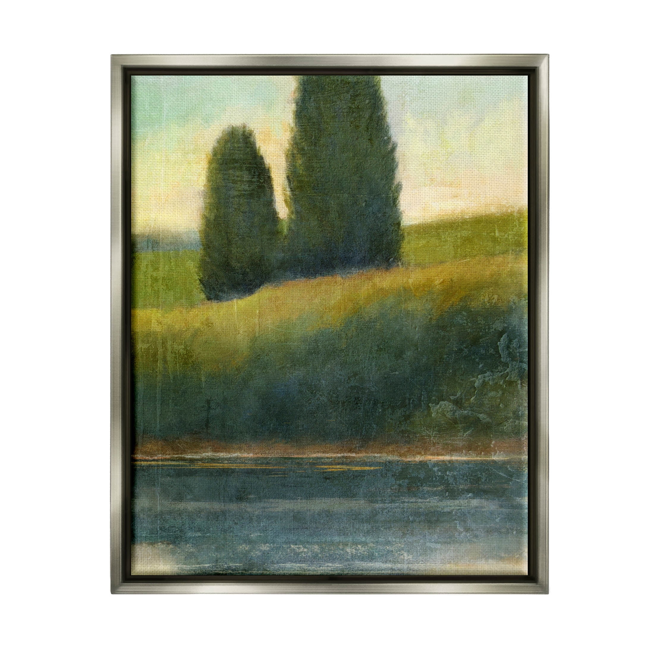 Rural Pond Reflection Landscape Landscape Graphic Art Luster Gray Framed Art Print Wall Art
