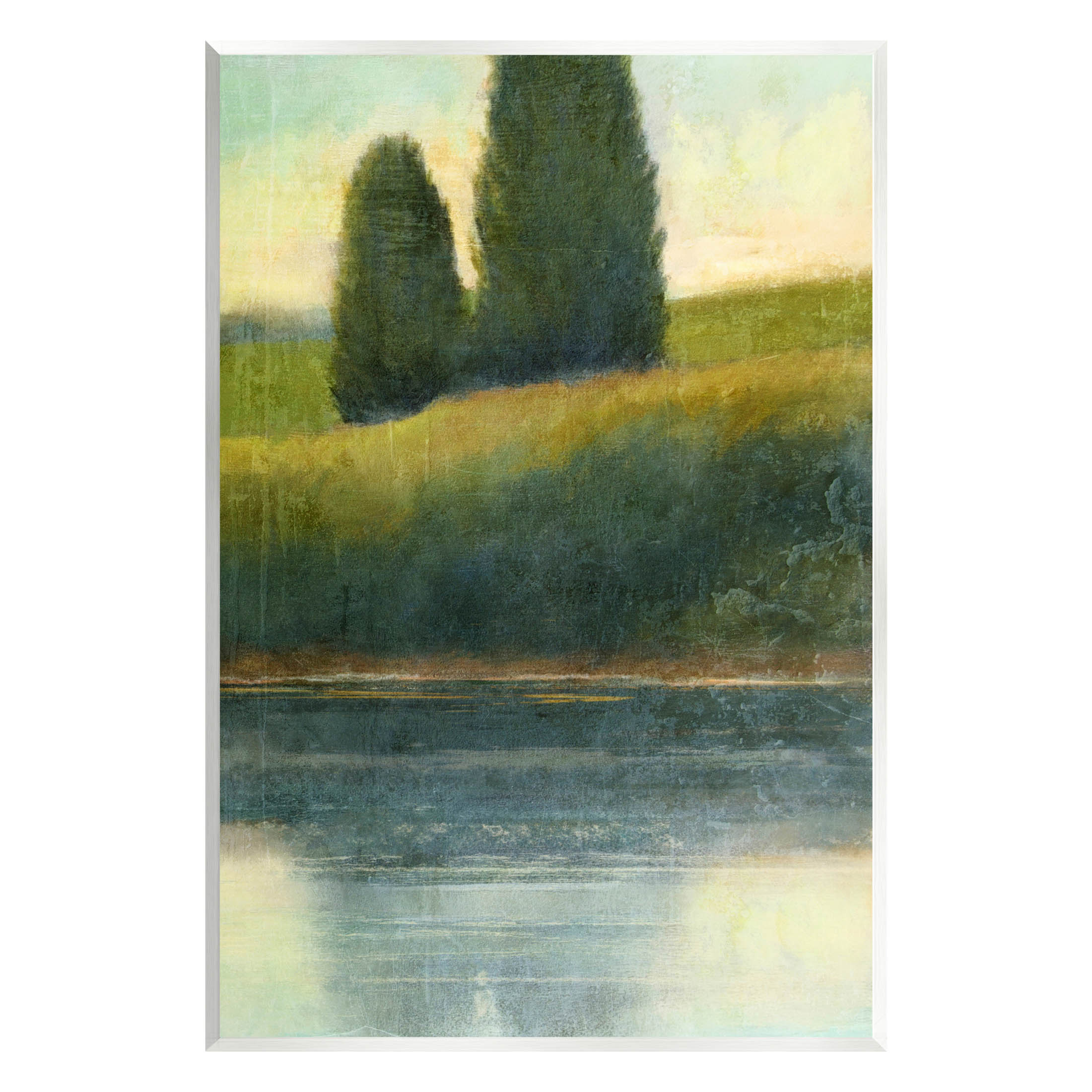 Rural Pond Reflection Landscape Landscape Graphic Art Unframed Art Print Wall Art