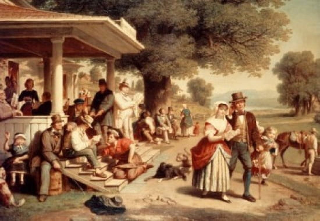 Rural Post Office by Thomas Prichard Rossiter 1857 (1817-1871) Canvas Art - Thomas Prichard Rossiter (24 x 36)