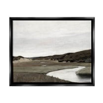 Rural Stream Classic Landscape Landscape Painting Jet Black Framed Art Print Wall Art