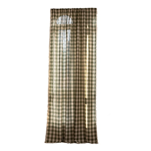 Rural Style Woven Semi Sheer Curtains, Light Filtering Woven Textile Drapes, Rustic Farmhouse Window Curtain Panels for Living Room Bedroom Balcony Indoor Home Decoration