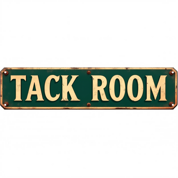 Rural Tin Sign 16x4 Inch Tack Room Design - Great for Backyard, Ranch, Outdoor Vintage Garden Decor